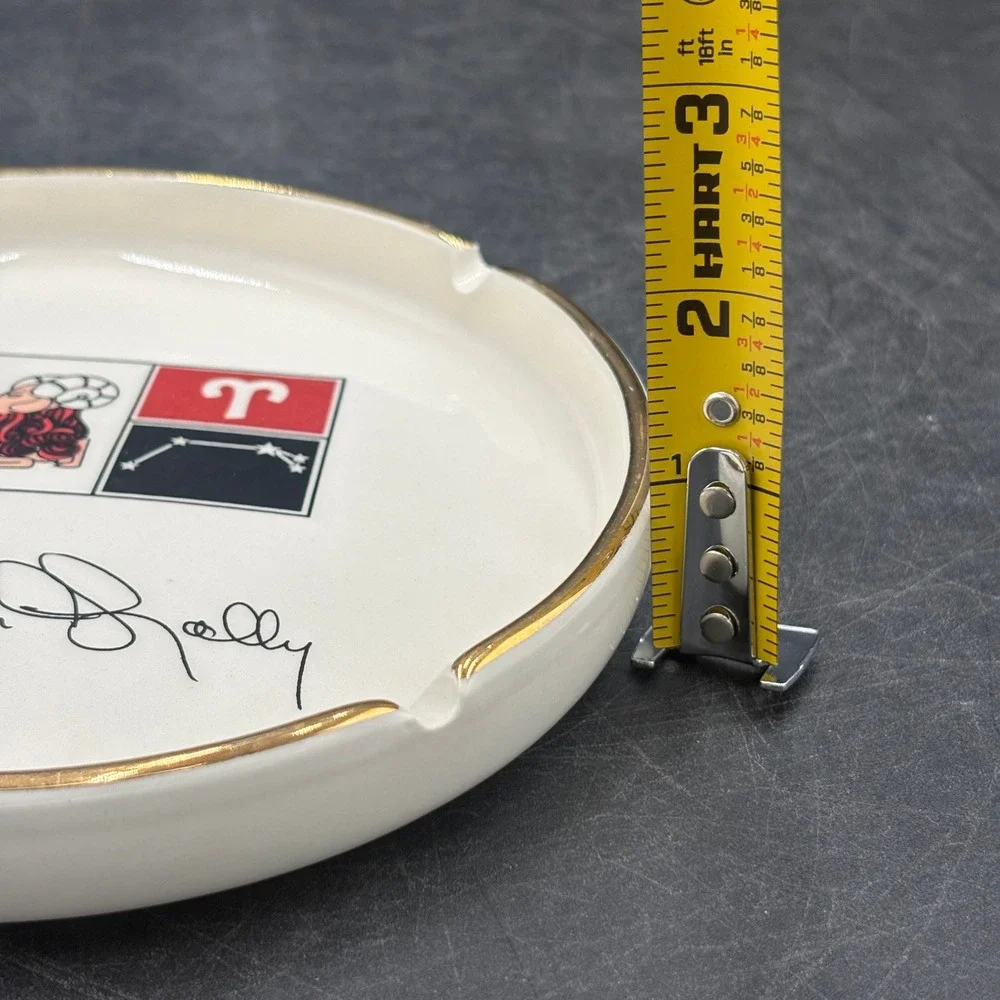 Vintage William Jolly Aries Zodiac Ceramic Ashtray Gold Rim Astrology Ram